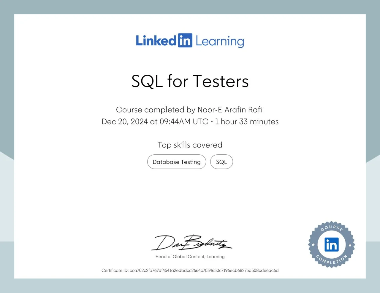 SQL for Testers — LinkedIn Learning